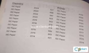 10 Years Solved papers of all subjects for science stream( ISC board )