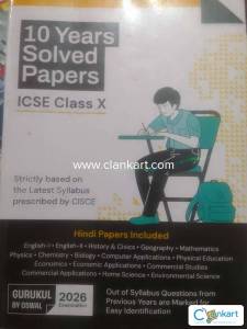 10 Years solved Papers for ICSE class 10(Hindi included) New condition