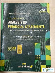 ACCOUNTANCY CLASS 12 CBSE TS GREWALS ANALYSIS OF FINANCING STATEMENTS