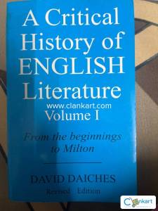 A Critical History of ENGLISH Literature Volume 1