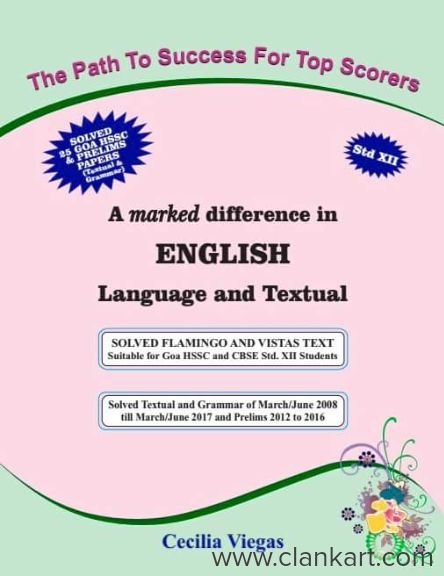 A Marked Difference in English by Cecilia Viegas for Std 12 students