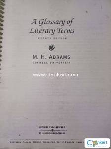 A glossary of literary terms by M H Abrams