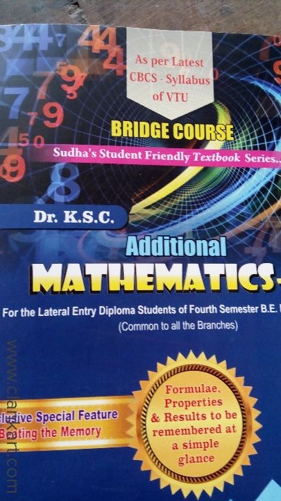 Additional maths 2 lateral entry diploma to 4th sem be by dr ksc 2018