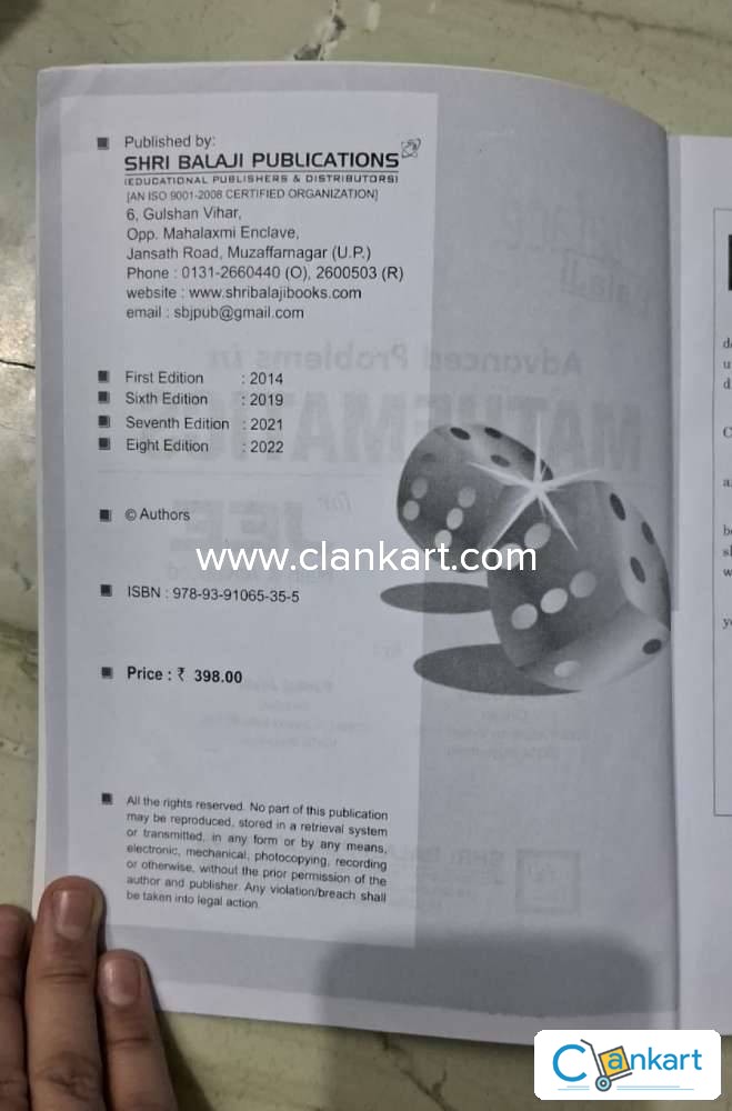 Buy balaji advanced maths for jee mains and advanced free solutions