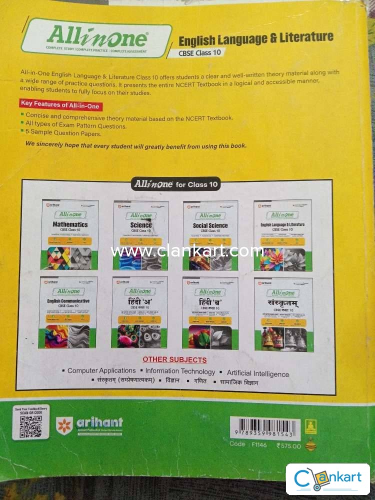 Buy Arihant All In One English Language Literature For Cbse Class