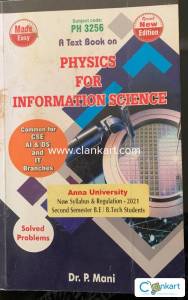 BE/Btech engineering Physics for information science 2 sem