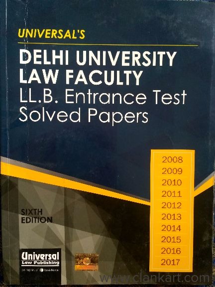 Book (Du LLB entrance test solved papers till 2017)