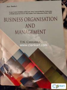 Business organisation and Management by TN Chhabra for B.Com Sem 1 DU