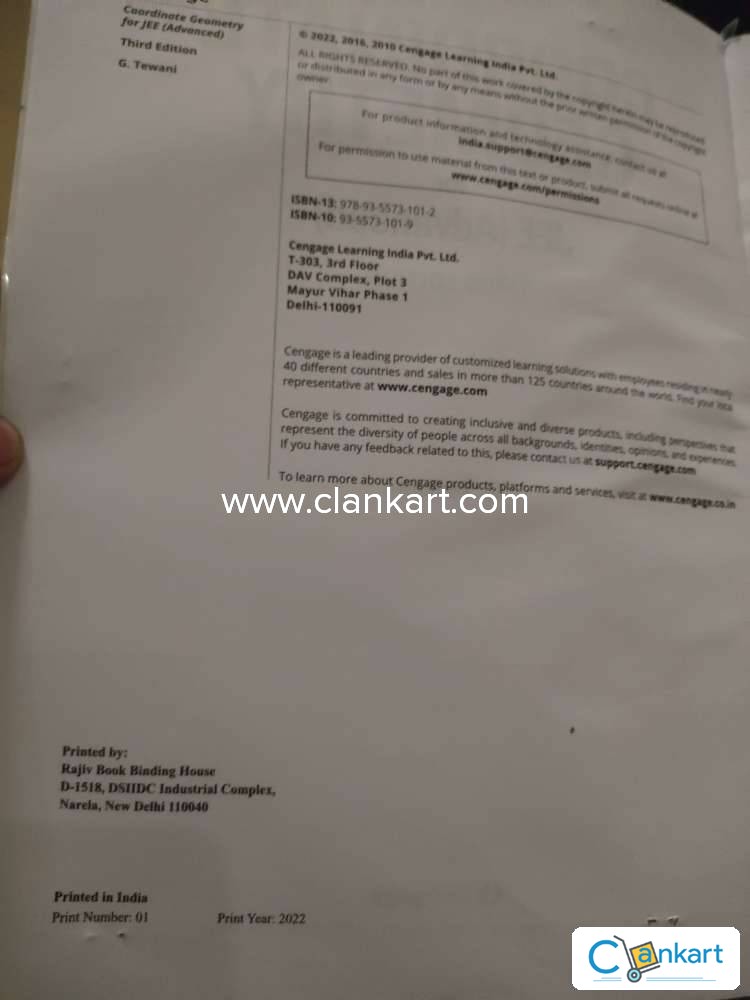 Buy cengage coordinate geometry g tewani mains advanced book in