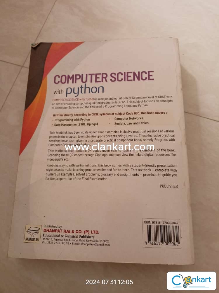 Buy 'Computer Science With Python Textbook And Practical Book For Class ...