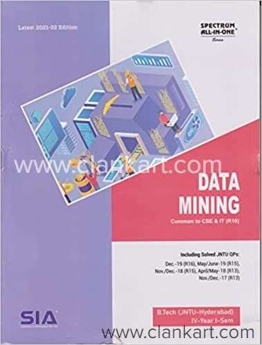Data Mining Common to CSE IT R18 BTech IV-Year I-Sem JNTUH