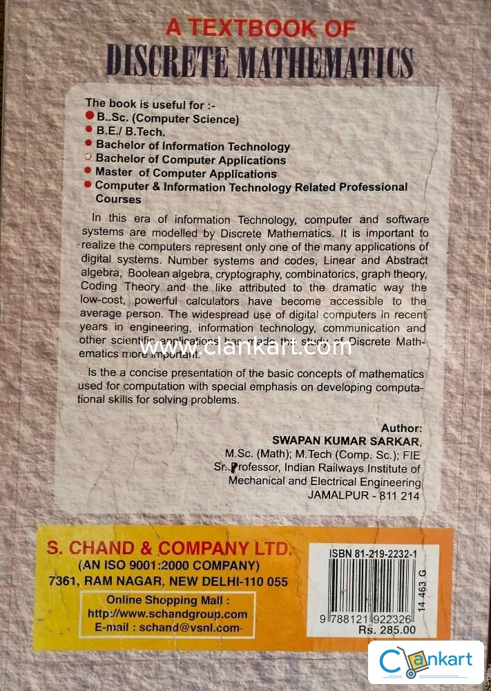 Buy a textbook of discrete mathematics book in good condition at