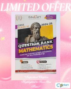 Educart Class 10 Maths Question Bank 2024-25  Highlighted for Exam Su