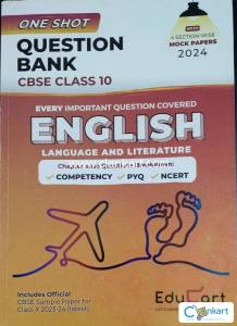 Educart Question Bank ENGLISH Class 10 for 2024