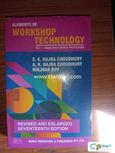 Elements of Workshop Technology (Vol.1 Manufacturing Processes)B tech