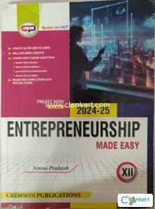 Entrepreneurship for Class 12 - Cremson Publications