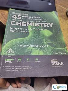 Errorless 45 PYQ Jee Adv + Jee Main  Chemistry By Disha publication