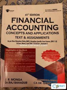 Financial Accounting by JR Monga 41st Edition for DU, B.Com 1st sem