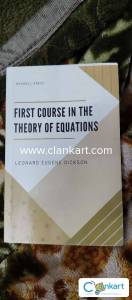 First course in the theory of equations by Leonard Eugene Dickson