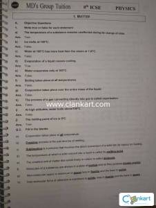 GRADE 8 ICSE PHYSICS ANSWERS