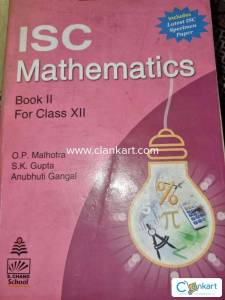 ISC Mathematics Book For CLass XII