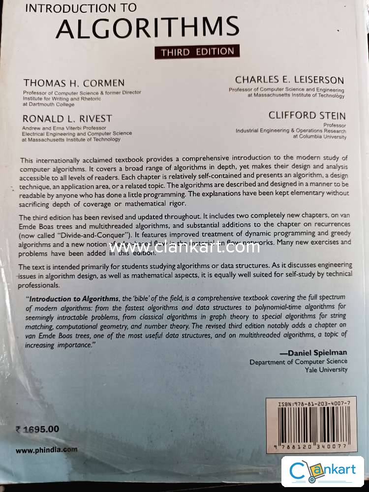 Buy 'Introduction To Algorithms' Book In Excellent Condition At