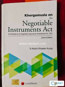 Khergamvala On The Negotiable Instruments Act