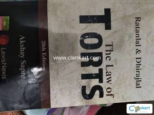 Law of torts by ratanlal and dhirajlal