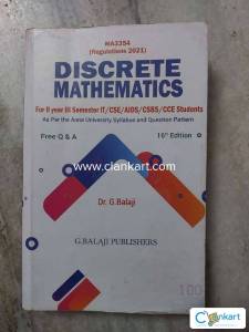 MA3354 Discrete Mathematics AU R21 16th Edition with FREE Q&A book