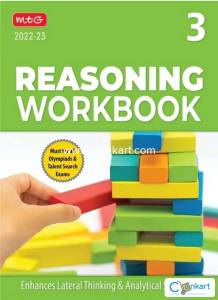 MTG Olympiad Reasoning Workbook for Class 3, published in 2022-23.