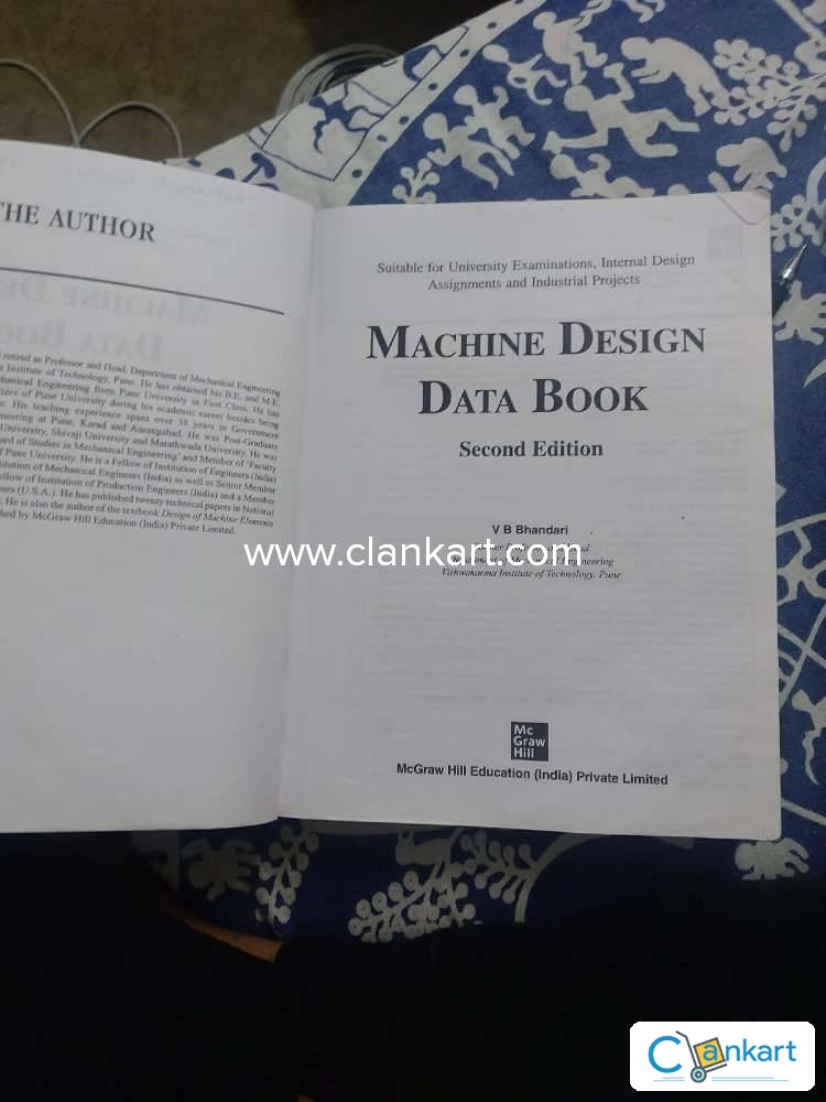 Buy machine design data book book in excellent condition at clankart