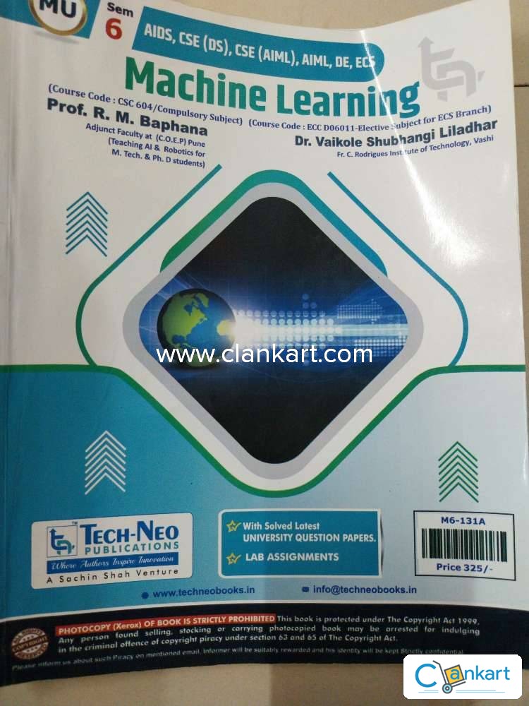 Buy 'Machine Learning Sem 6 Techneo' Book In Excellent Condition At