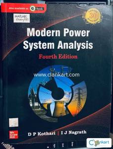 Modern Power System Analysis Book By D P Kothari, I J Nagrath