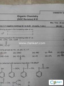 Chemistry Practice and Revision papers for PCMB Class 11 &12th