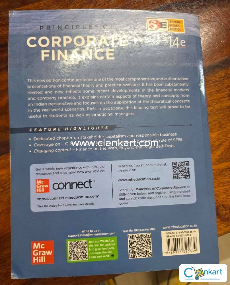 Buy 'PRINCIPLES OF CORPORATE FINANCE, 14TH EDITION' Book In Good