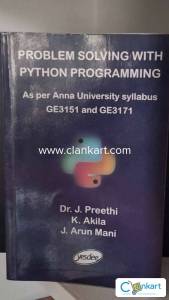 Problem Solving with python programming for Anna university