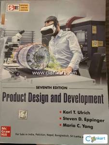 Product Design and Development,7th Edition, Karl T.Ulrich,Mc Graw Hill