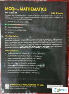 RD SHARMA CLASS 9+ MCQ BOOK