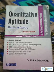 R S Agraval. S.Chand for Competitive exams  Quantitative Aptitude book