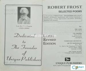 Robert Frost Reading Book for Entrance Exams
