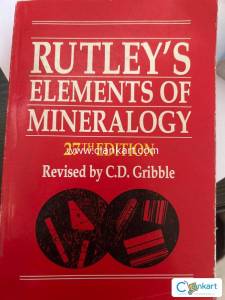 Rutleys Elements of Mineralogy (Geology) book for B.Sc, M.Sc, M.Tech