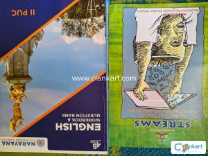 STREAMS and Narayana english workbook+question bank 2nd PU (pack of 2)