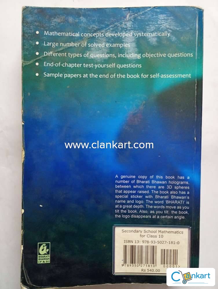 Buy secondary school mathematics for class 10 book in good condition