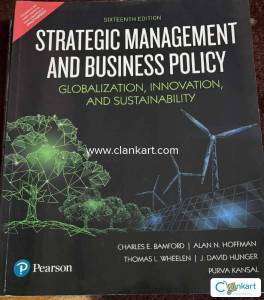 Strategic Management and Business policy ,Pearson, Sixteenth Edition