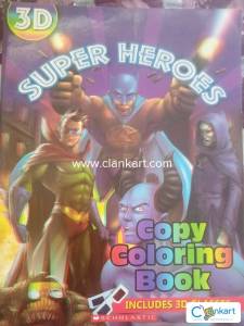 Super heroes 3d+ copy colouring book with 3d glasses