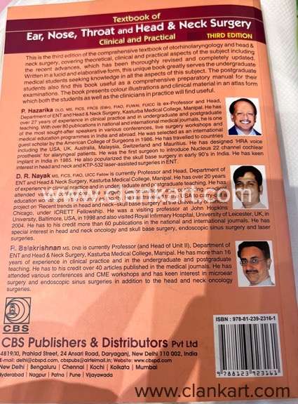 TEXTBOOK OF ENT Clinical and Practical
