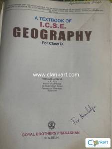 Text book of ICSE geography for class 9