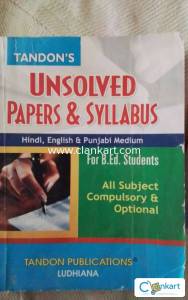 Unsolved paper and syllabus for B.Ed students