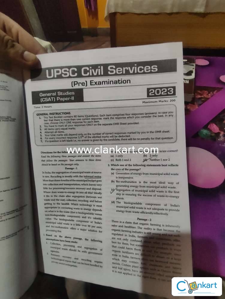 Buy 'UPSC CSE PRELIMS GENERAL STUDIES PAPER-II (CSAT)' Book In ...