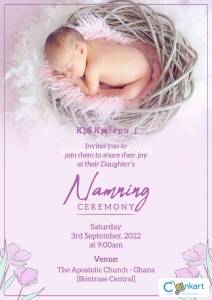 indian naming ceremony invitation card template free download